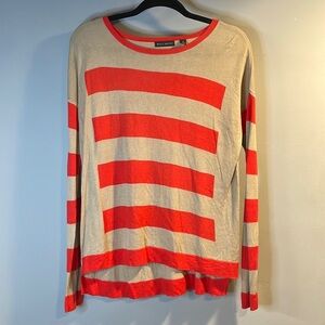 Tan & red striped thin sweater